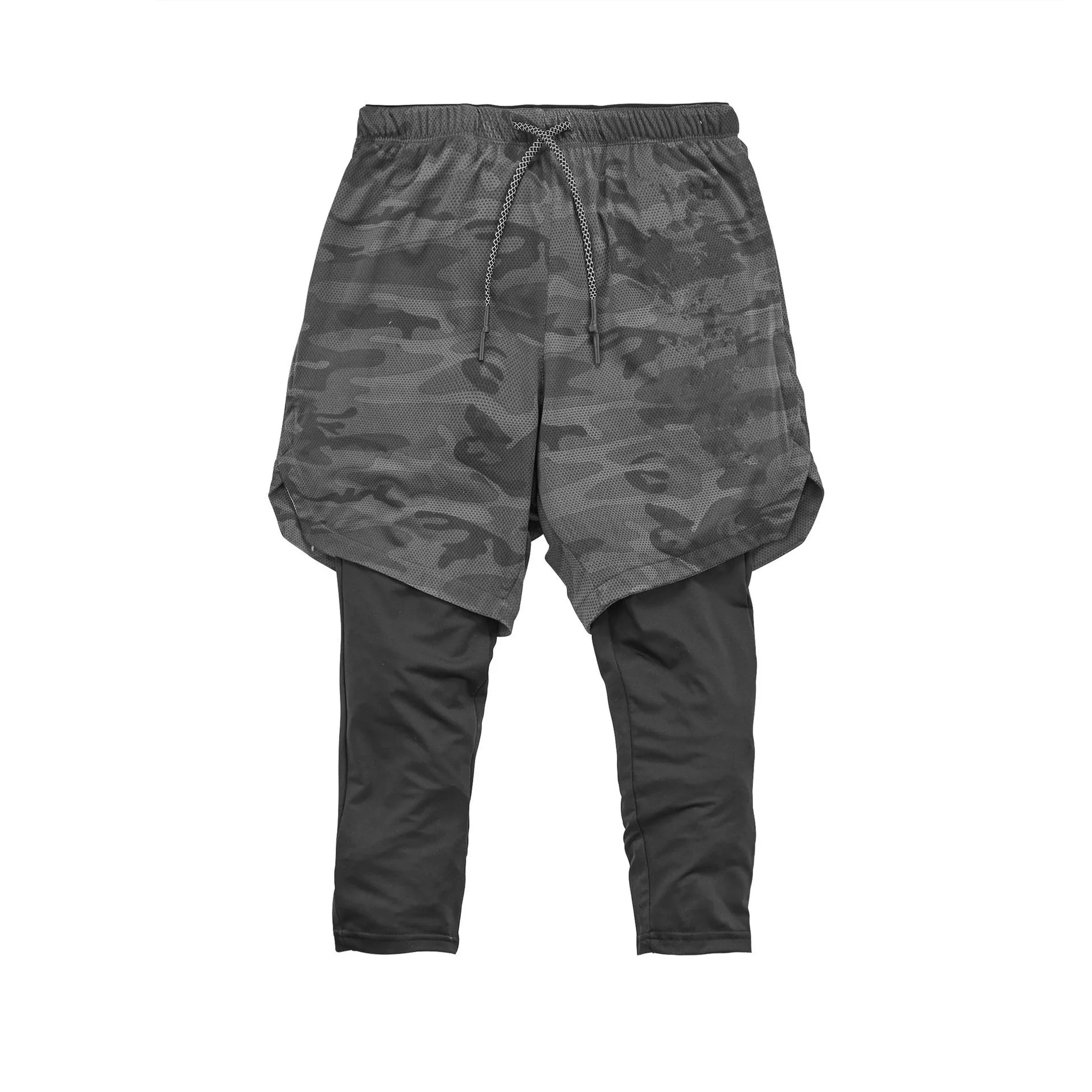 Men's Sports Fitness Double Shorts + Pants Capris - Image 7