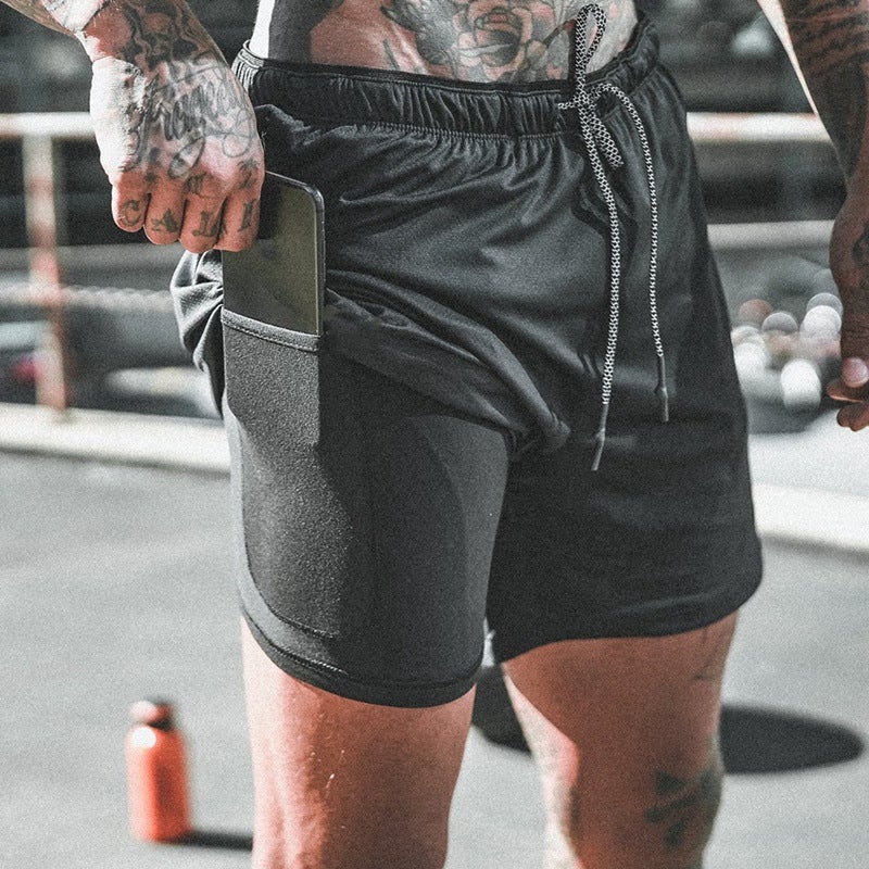 Men's Large Fitness Double Shorts - Image 2