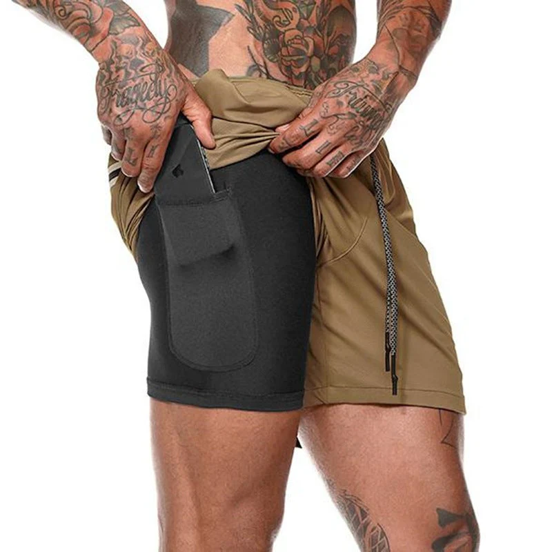 Men's Large Fitness Double Shorts - Image 5