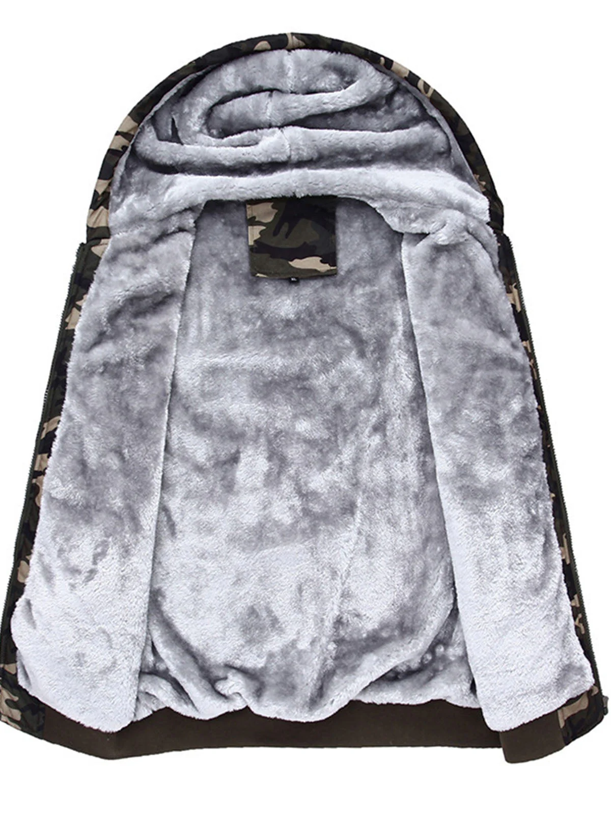Man Casual Fleeced Hoodie Printed Coats - Image 4