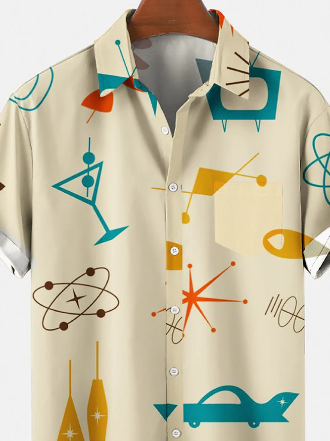 Men's 50's New Style Short Sleeve Casual Loose Shirt - Image 2