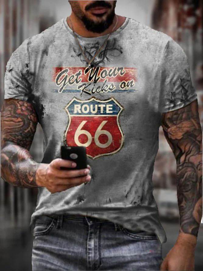 Men's Retro #66 Racing Crew Neck T-Shirt