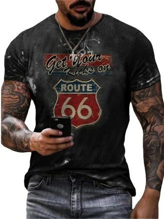 Men's Retro #66 Racing Crew Neck T-Shirt - Image 2