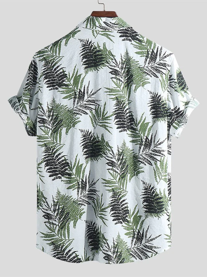 Men's Shirt Collar Coconut Tree Shirts - Image 2