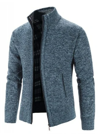 Stand Collar Long Sleeve Cotton Sweater - Image 12
