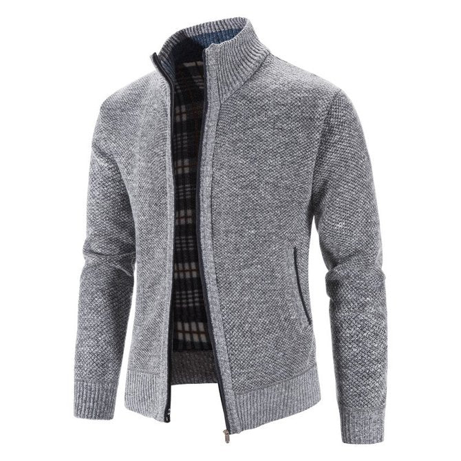 Stand Collar Long Sleeve Cotton Sweater - Image 5