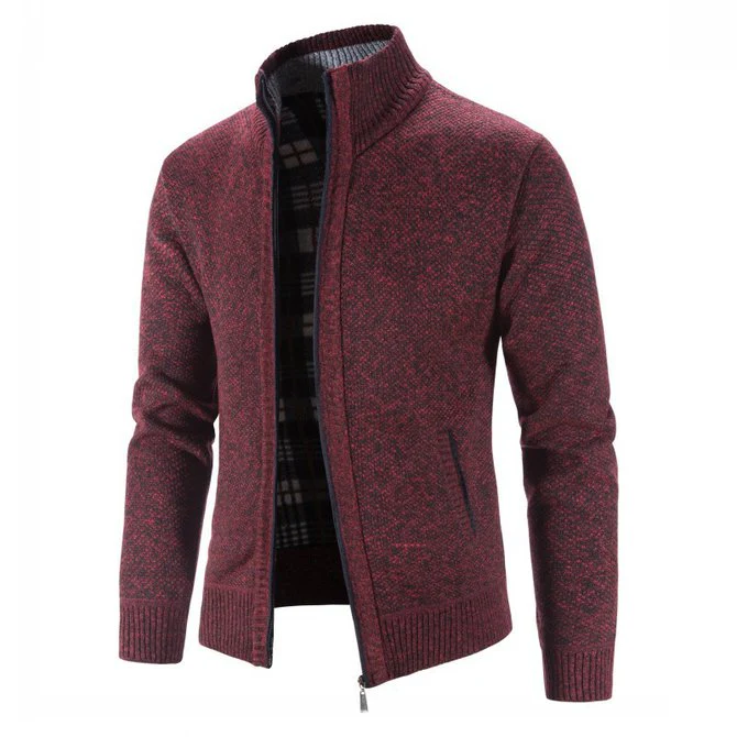 Stand Collar Long Sleeve Cotton Sweater - Image 6