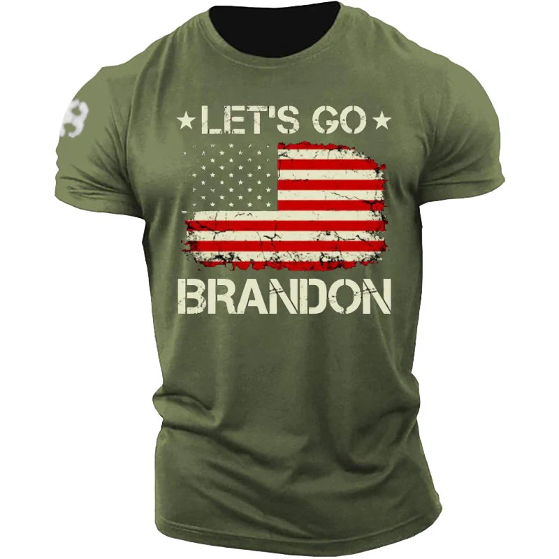 Let's Go Brandon Travel Men's Outdoor Coton T Shirt - Image 4