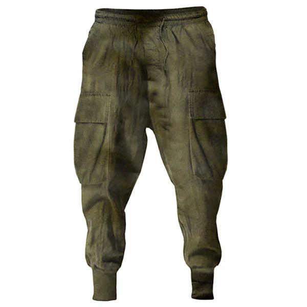 Loose Jogging Pants Drawstring Elastic Pocket Tapered Mens Sports Casual Pants - Image 2