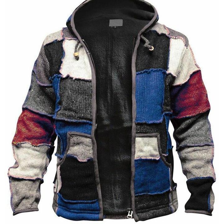 Male 2021 Winter Fashion Loose Hooded Coat Men Casual Plus Size High Quality Velvet Warm Knitted jackets Long Sleeve Streetwear - Image 10