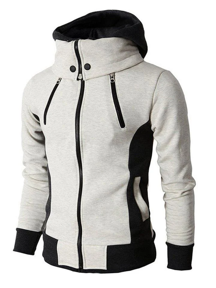 Man Casual Fleeced Hoodie Solid Coats - Image 8