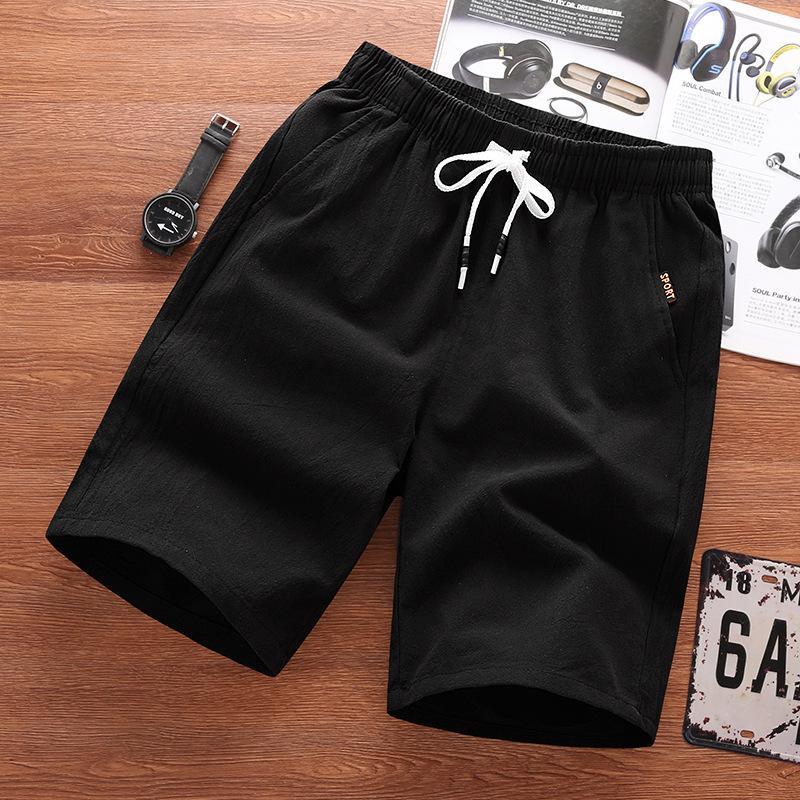 Men's Summer Wild Loose Casual Cotton And Linen Beach Shorts - Image 2