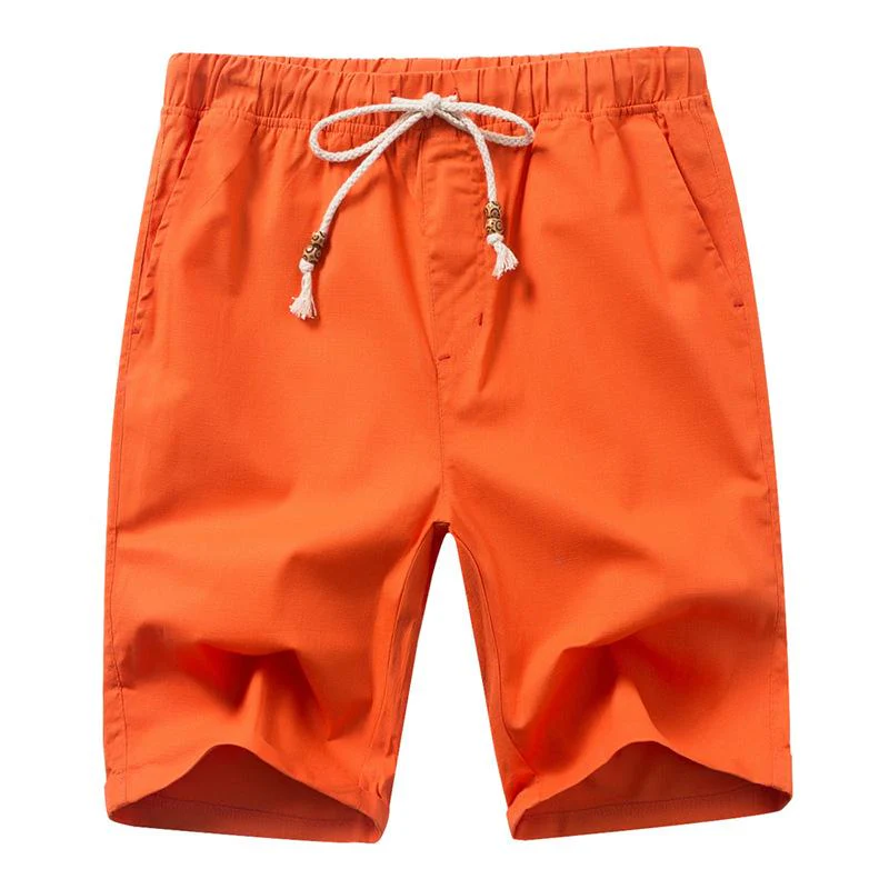 MANFLARE - Summer Mens Solid Color Cotton Linen Shorts - Image 3