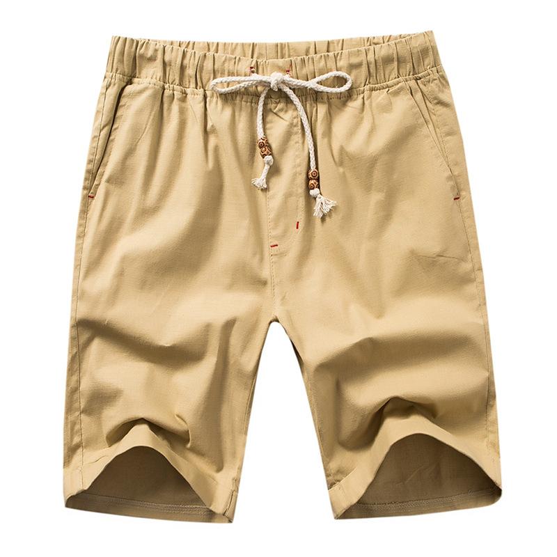 MANFLARE - Summer Mens Solid Color Cotton Linen Shorts - Image 4