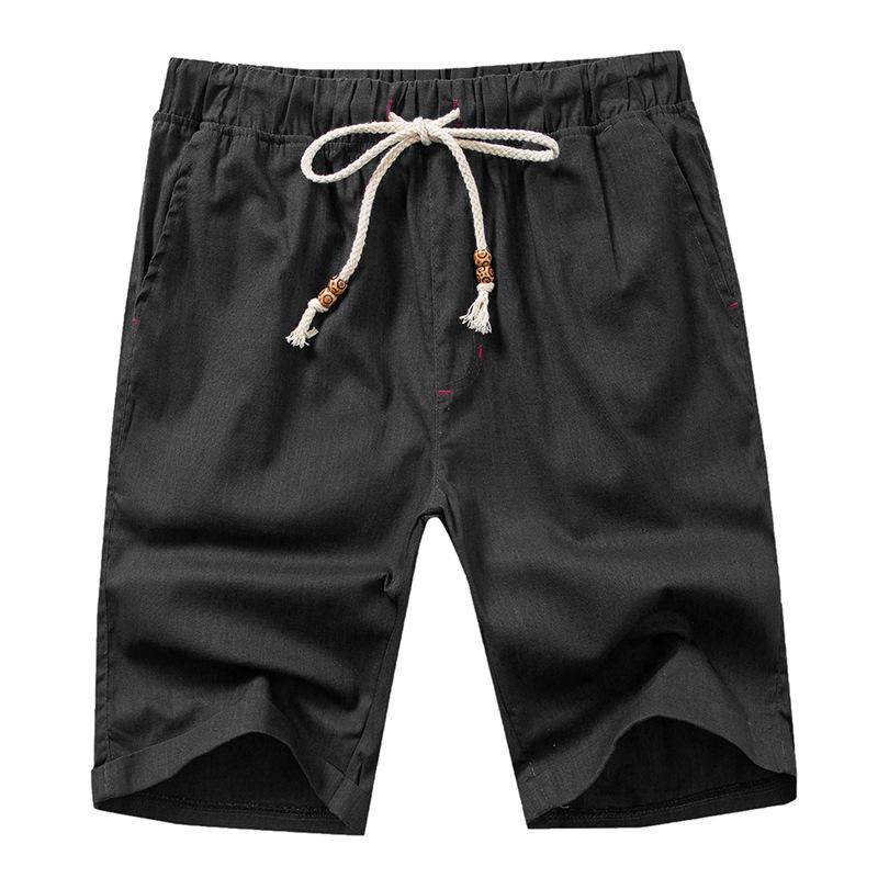 MANFLARE - Summer Mens Solid Color Cotton Linen Shorts - Image 5