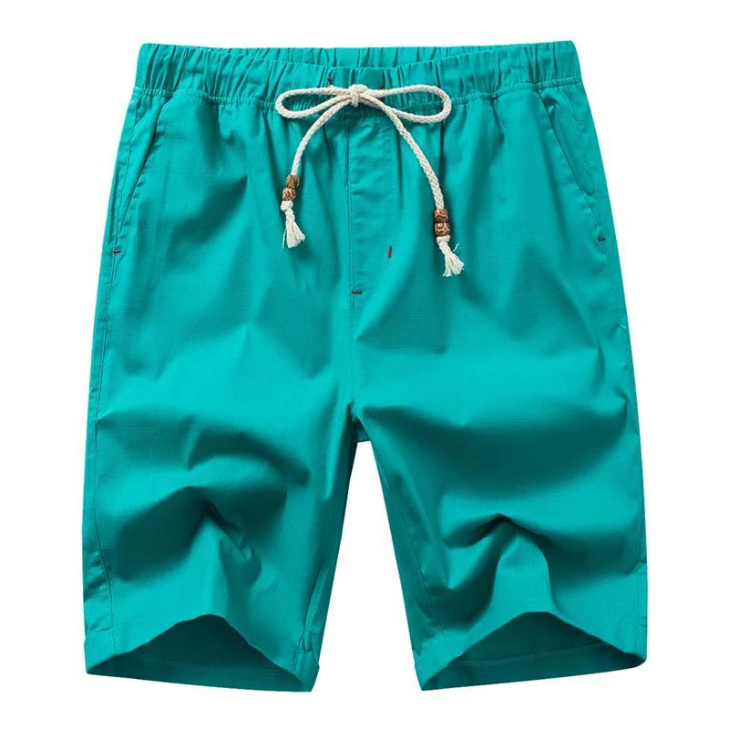 MANFLARE - Summer Mens Solid Color Cotton Linen Shorts - Image 6