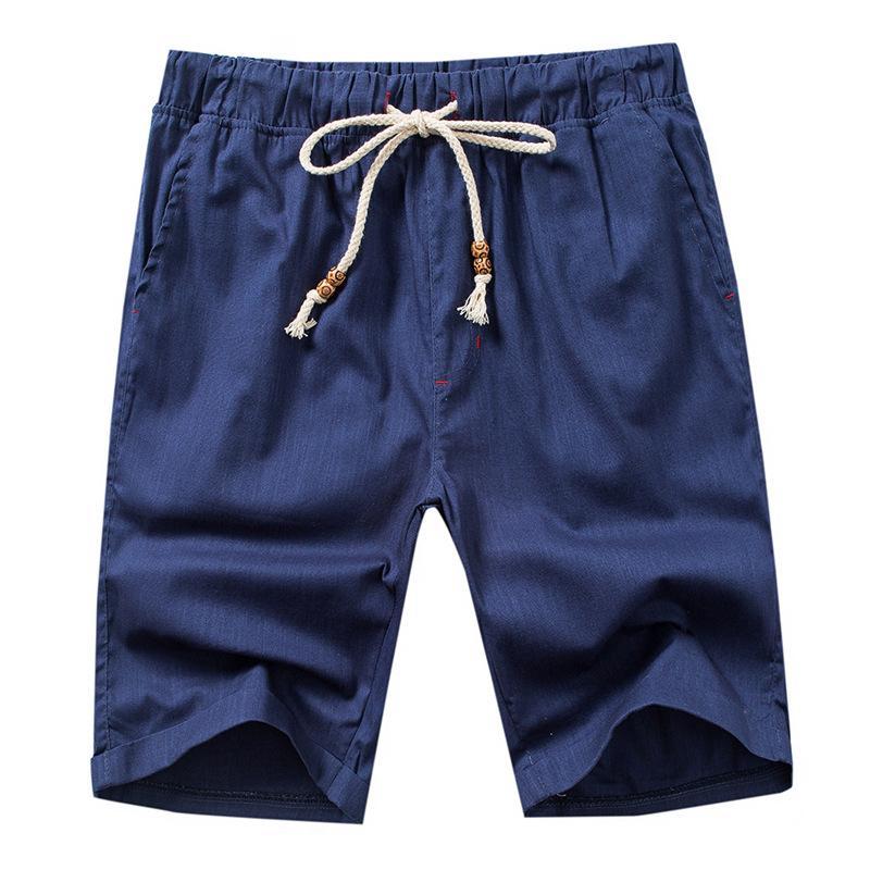 MANFLARE - Summer Mens Solid Color Cotton Linen Shorts - Image 7