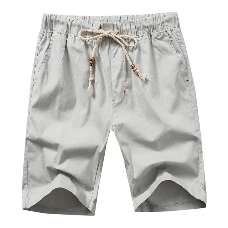 MANFLARE - Summer Mens Solid Color Cotton Linen Shorts - Image 9