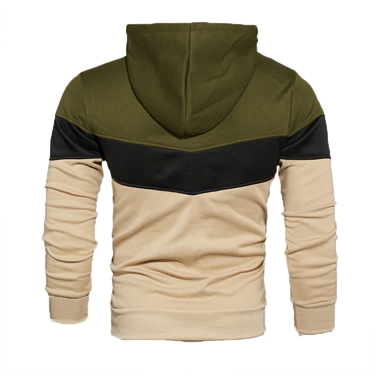 Men's loose color matching casual sports hooded sweatshirt - Image 10
