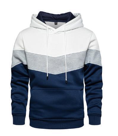 Men's loose color matching casual sports hooded sweatshirt - Image 5