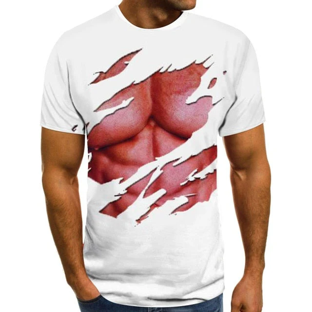 Men 3D Printed T-Shirt Short Sleeve Slim Tops Spring Summer Fashion Casual Male Round Neck Top Tee Streetwear - Image 8