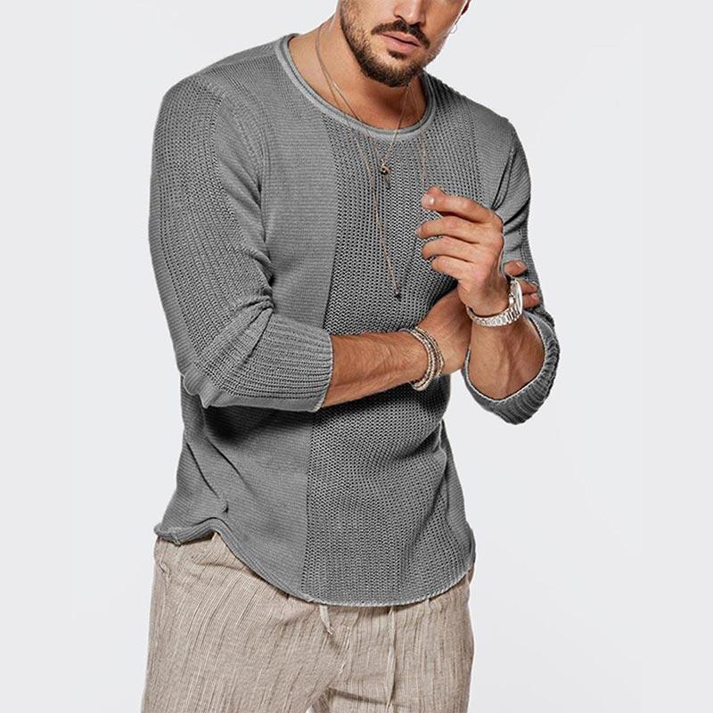 Men Casual Solid Color Knitted Sweater - Image 3