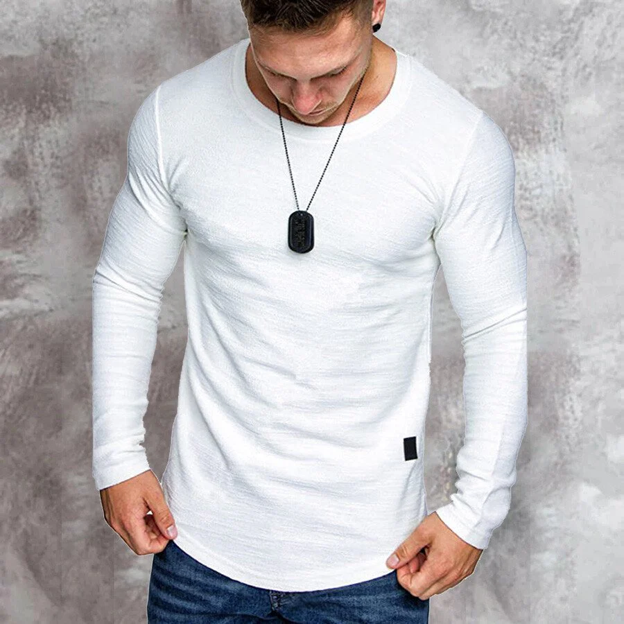 Men Long Sleeve O-Neck Casual T shirt - Image 2