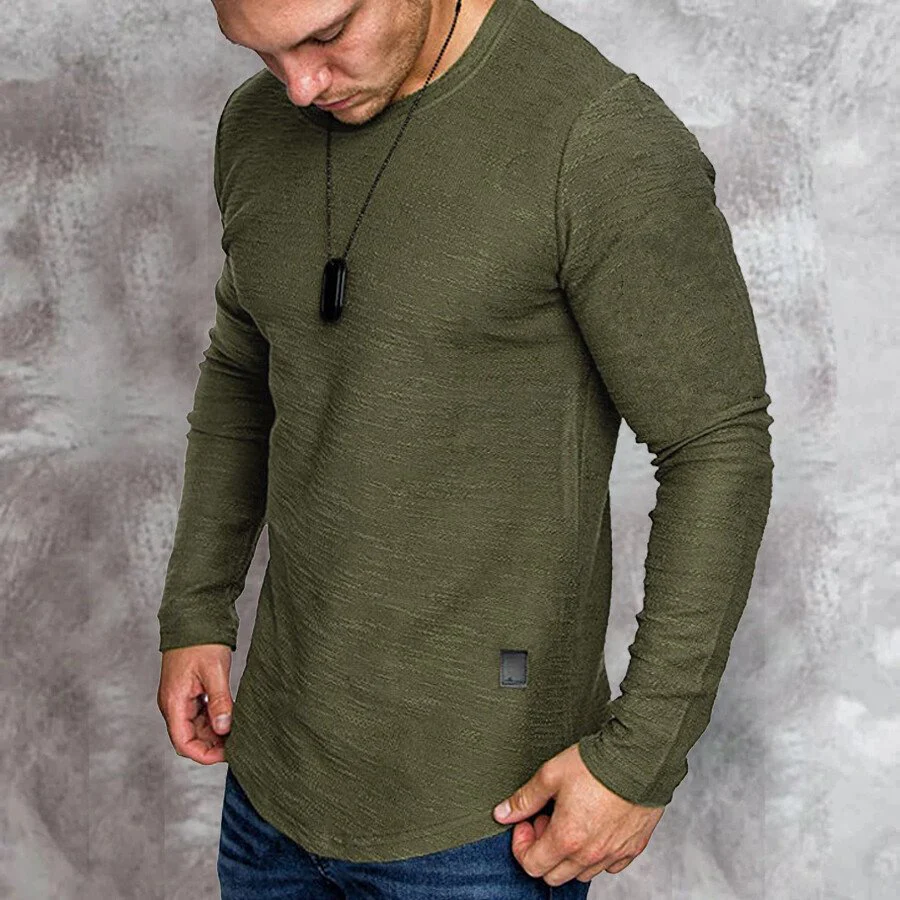 Men Long Sleeve O-Neck Casual T shirt - Image 3