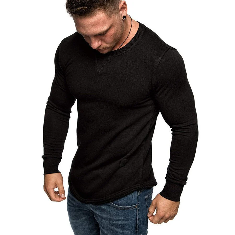 Men Long Sleeve Patchwork Casual Sweatshirt