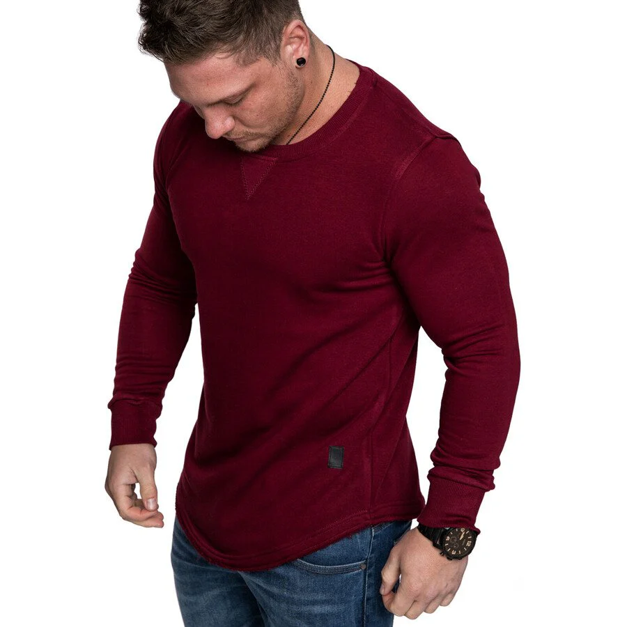 Men Long Sleeve Patchwork Casual Sweatshirt - Image 4