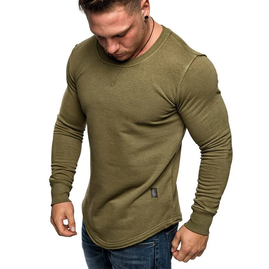 Men Long Sleeve Patchwork Casual Sweatshirt - Image 5