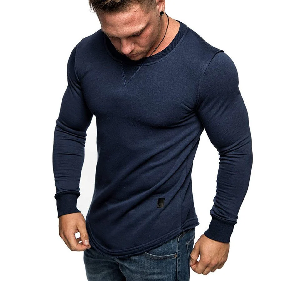 Men Long Sleeve Patchwork Casual Sweatshirt - Image 6