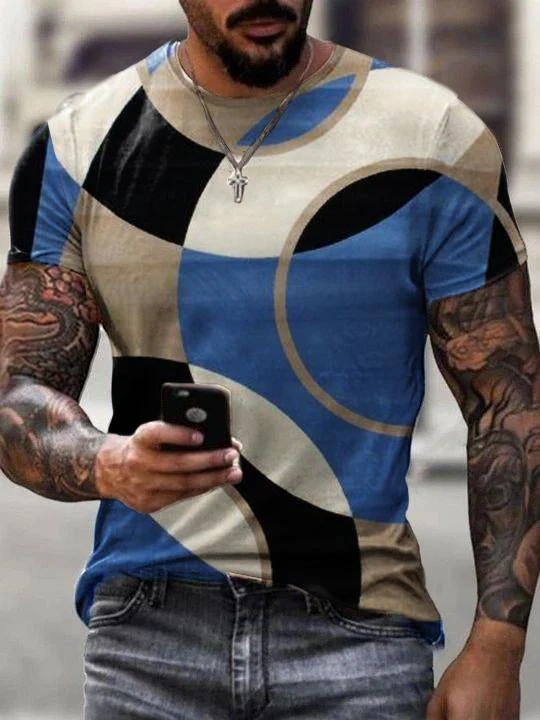 Men Pattern Casual T-shirt-22 - Image 2
