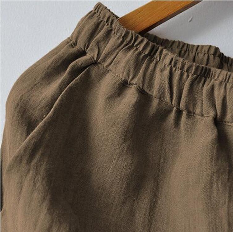 Men's Cotton Linen Casual Short Pants Loose Breathable Shorts - Image 4