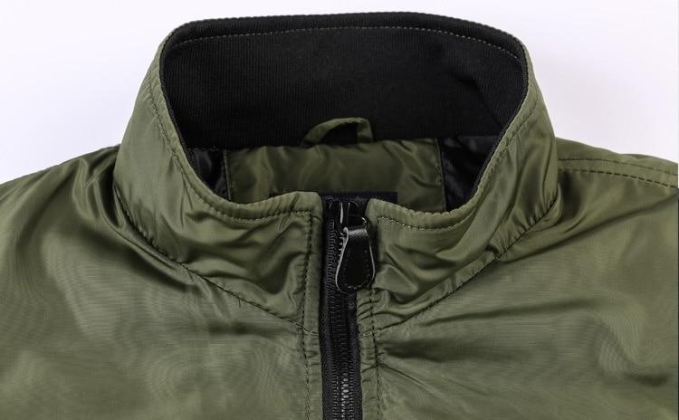 Men ' s Military Bomber Jackets Men Casual Solid Zipper Pilot Jacket New Thin Stand Collar Male Coat Slim Fit - Image 11
