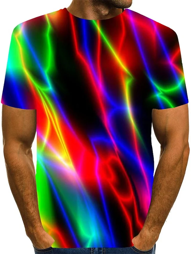 Men's 3D abstract print T-shirt