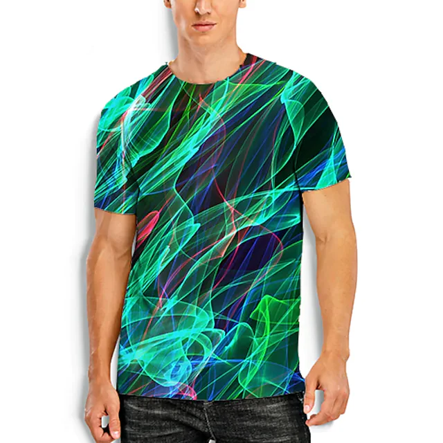 Men's 3D Abstract Print T-Shirt - Image 4