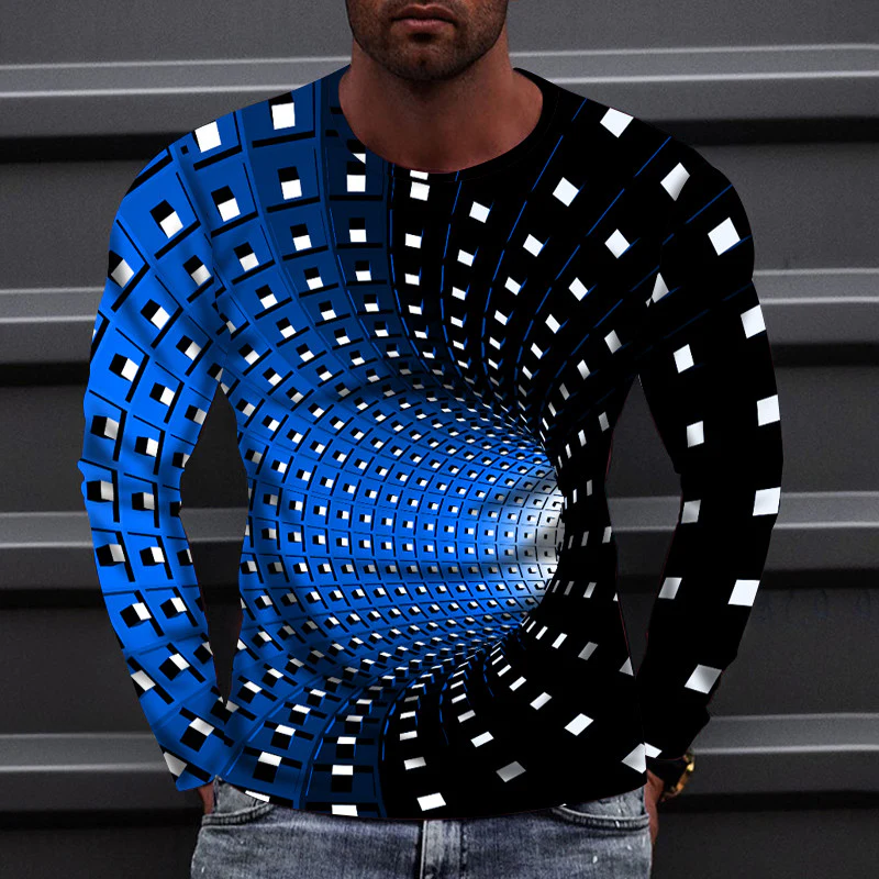 Men's 3D Abstract Print T-Shirt - Image 3