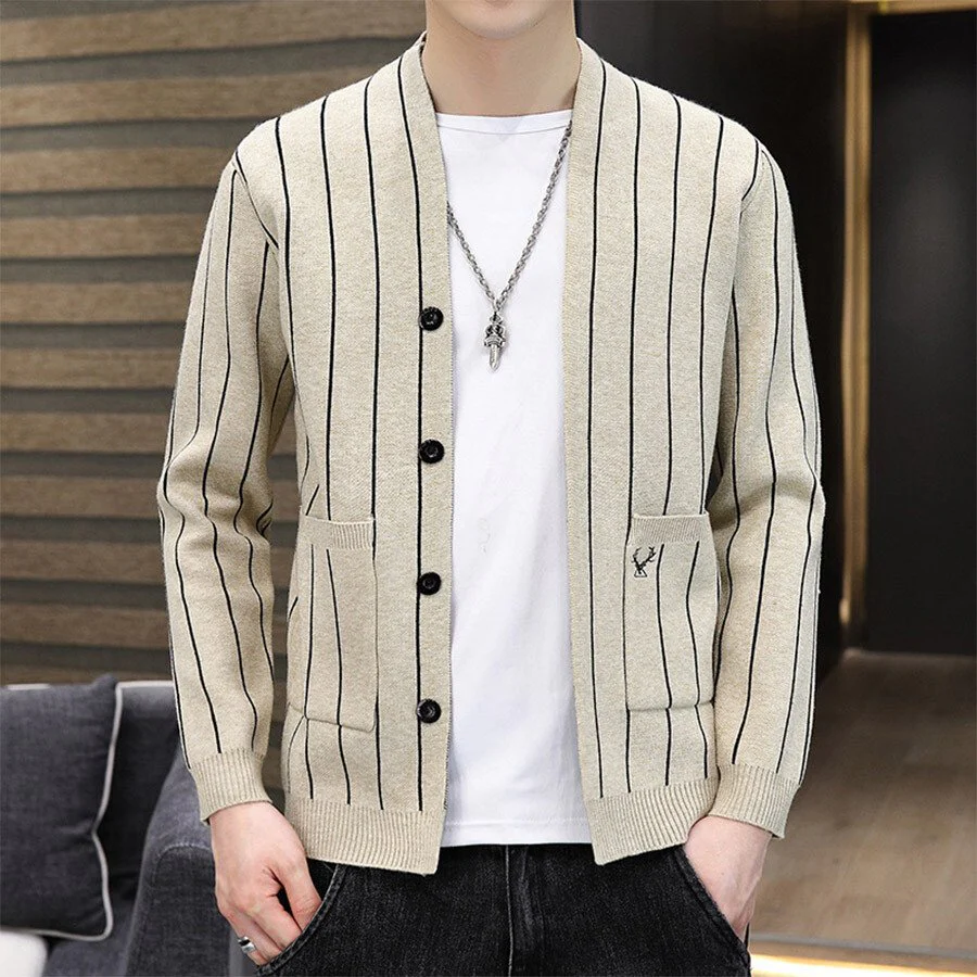 Men's Casual Knitted Cardigan Top - Image 2
