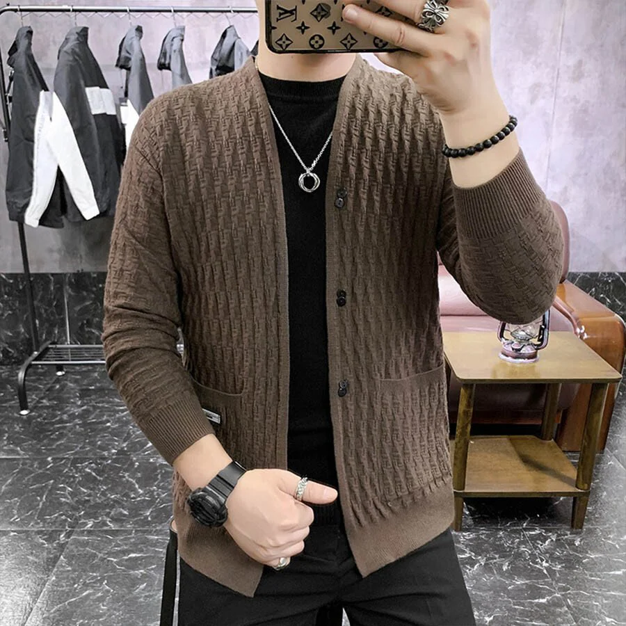 Men's Casual Knitted Cardigan Top - Image 2