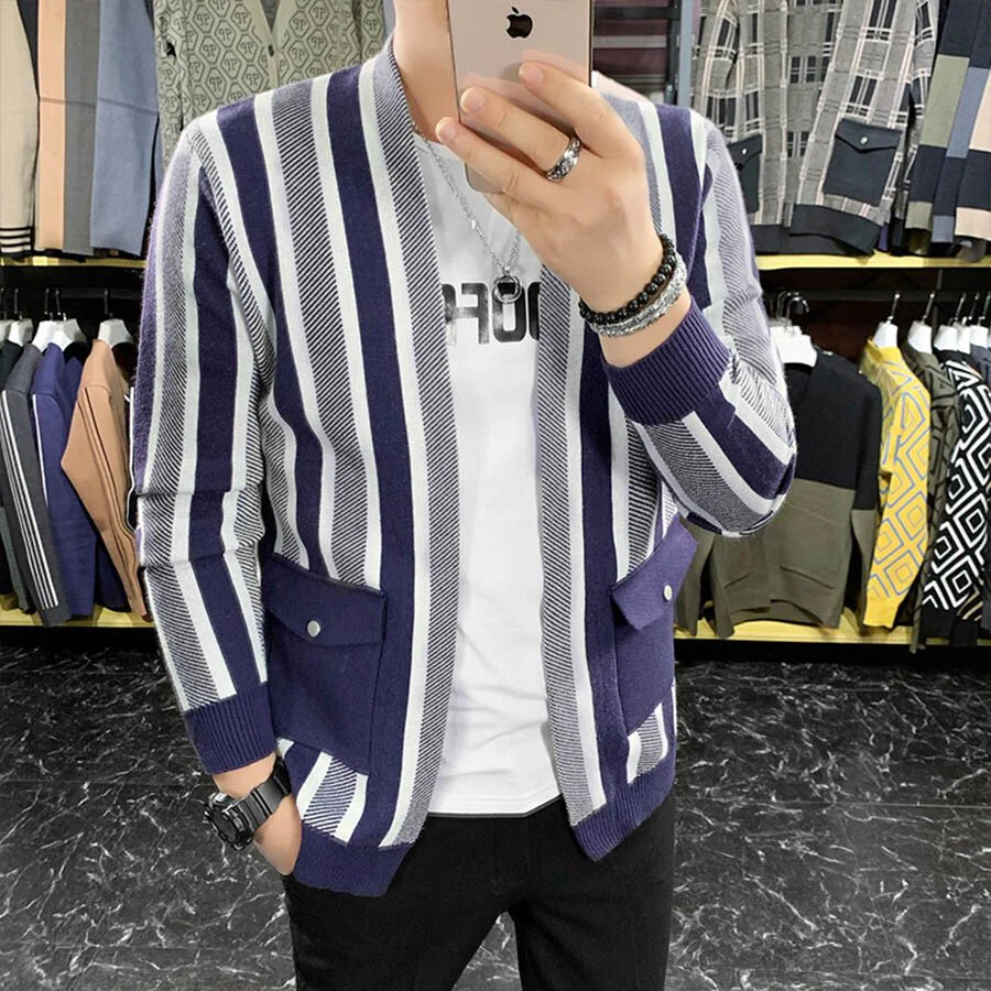 Men's Casual Knitted Cardigan Top - Image 2