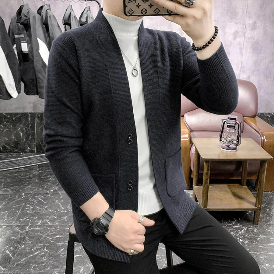 Men's Casual Knitted Cardigan Top - Image 2