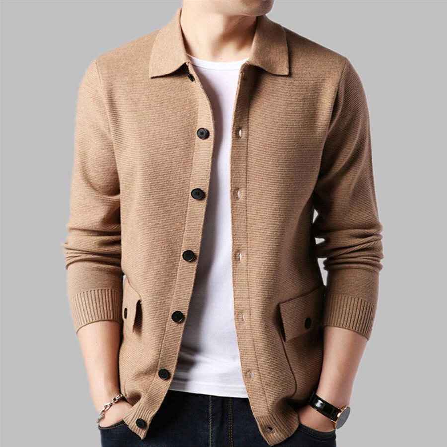 Men's Casual Knitted Cardigan Top - Image 4