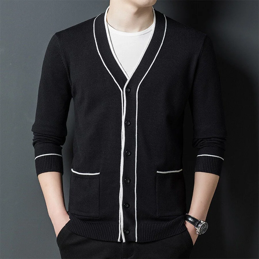 Men's Casual Knitted Cardigan Top - Image 2