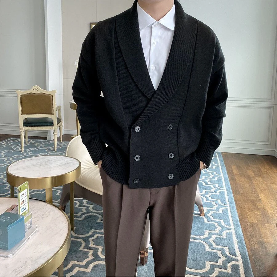 Men's Casual Knitted Cardigan Top - Image 2