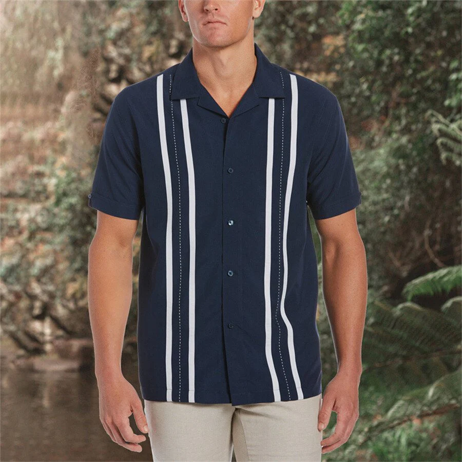Men's Casual Lapel Short Sleeve Shirt T-Shirt Top