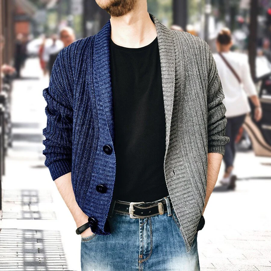 Men's Casual Long-Sleeved Sweater Coat - Image 3
