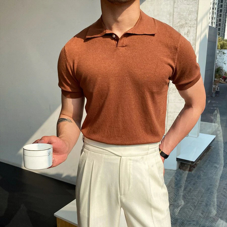 Men's Casual Short Sleeve Knit T-Shirt - Image 4