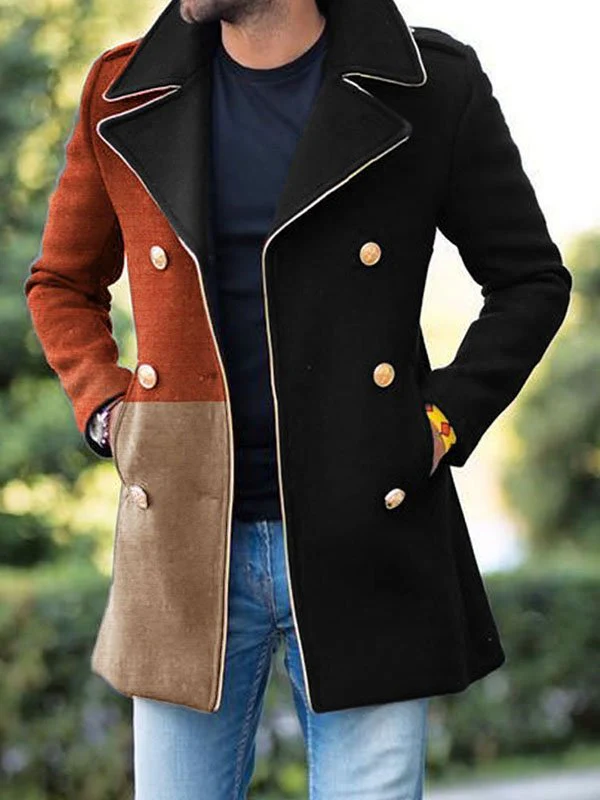 Men's Casual Three-Color Stitching Coat - Image 2