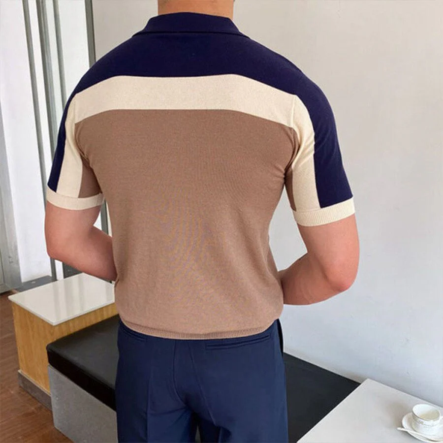 Men's Colorblock Short Sleeve Knit T-Shirt - Image 3